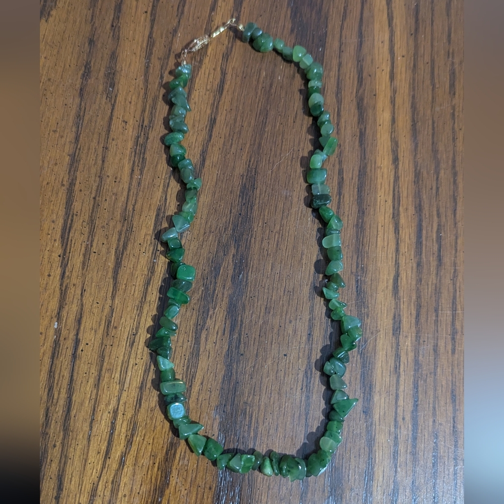 Tumbled Green Stone Necklace